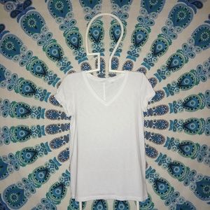 Basic V-Neck Tee Shirt by Sigrid Olsen - Color White - Size XS